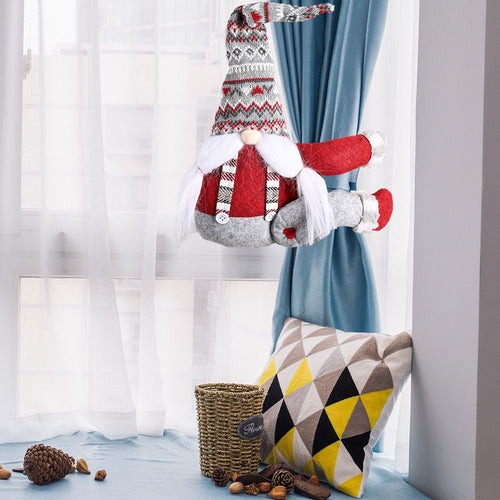Christmas Gnome Curtain Tiebacks – Festive Holiday Window Decor