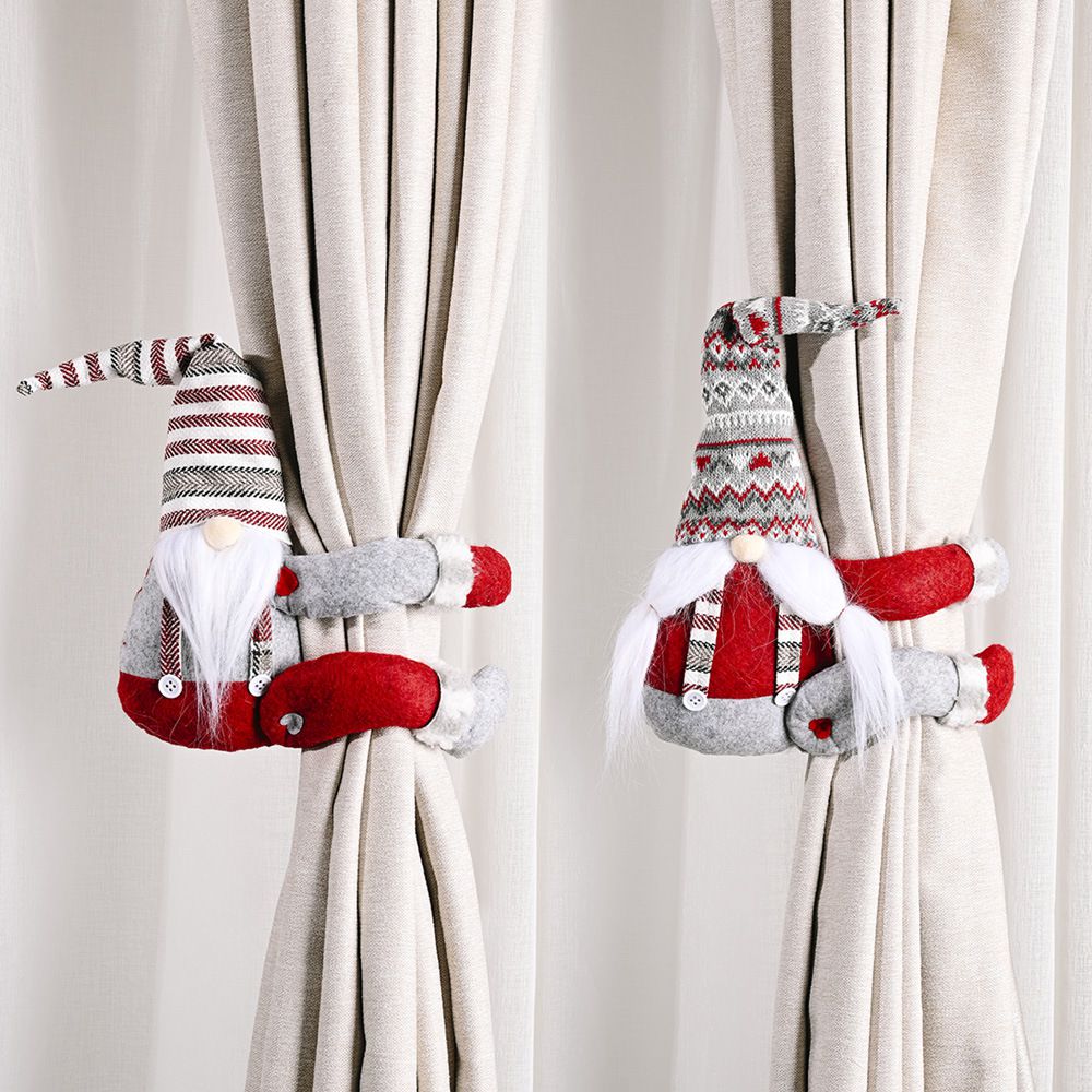 Christmas Gnome Curtain Tiebacks – Festive Holiday Window Decor
